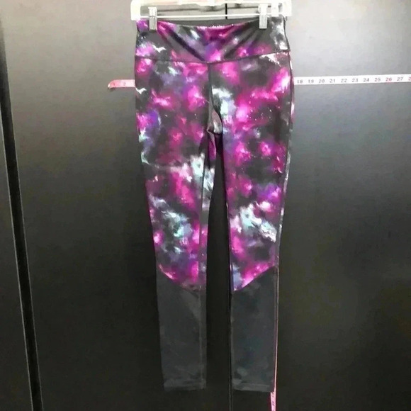 Ideology High Waist,full length athletic leggings, pink/black tie dye - Picture 1 of 7